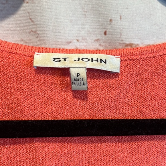 St John Shirt Womens Petite Pink Coral Sweater Tank Top Wide Scoop Neck - Picture 2 of 7